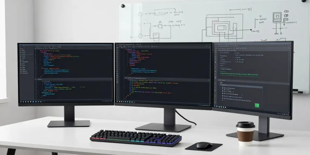 Cheap .co.uk domains showcased in a modern workspace with technology-focused elements.