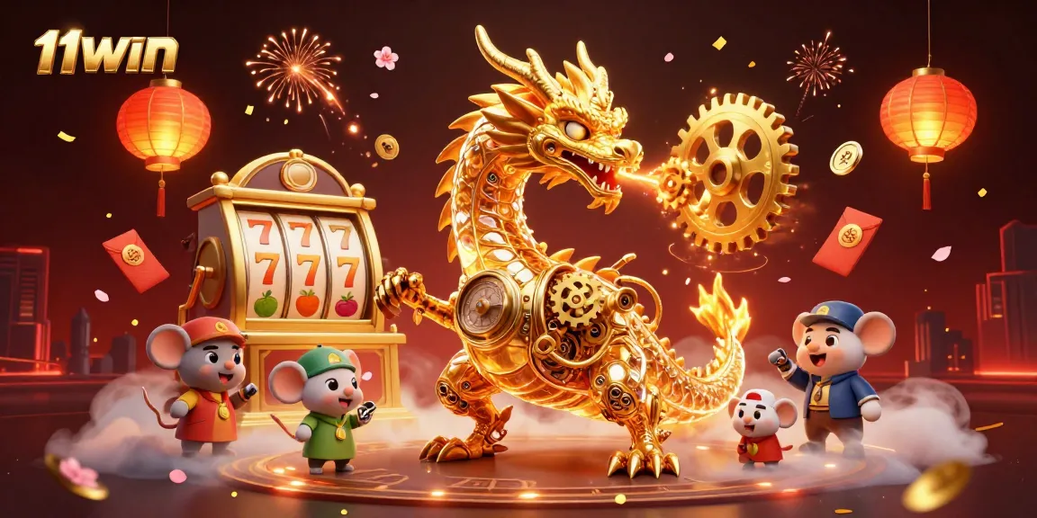 Experience thrilling wins with 11WIN at the heart of a vibrant 3D casino scene.