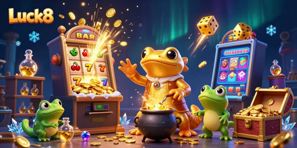 Engage with the vibrant action of Luck8 as alchemists transform metals into golden rewards amidst an explosion of casino excitement