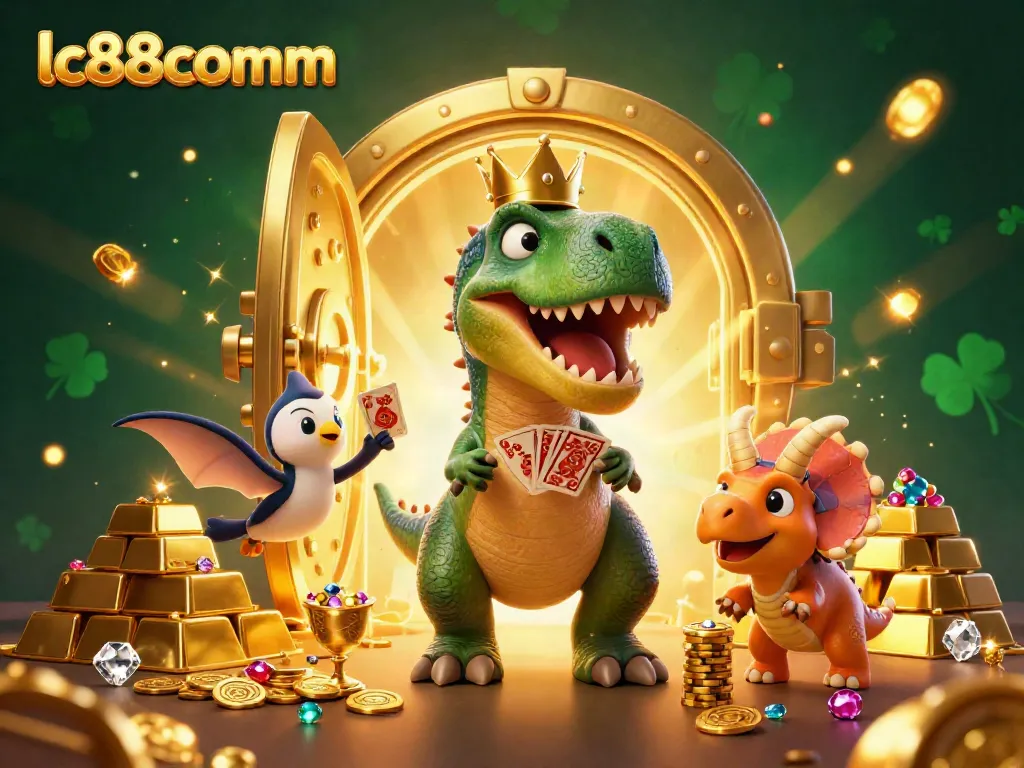 Experience the thrill of gaming at lc88comm with animated characters and vibrant casino elements.
