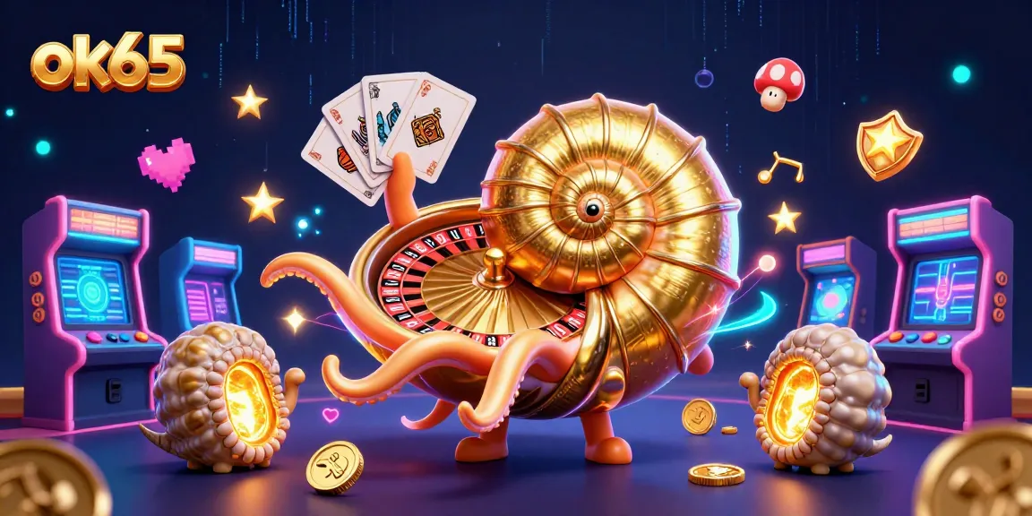 Spin the wheel and win with ok65, illustrated 3D casino scene blending gaming and excitement.