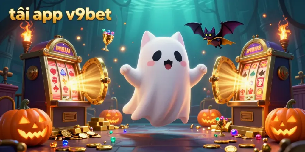 Experience thrilling gameplay with tải app v9bet in this vibrant haunted casino scene.