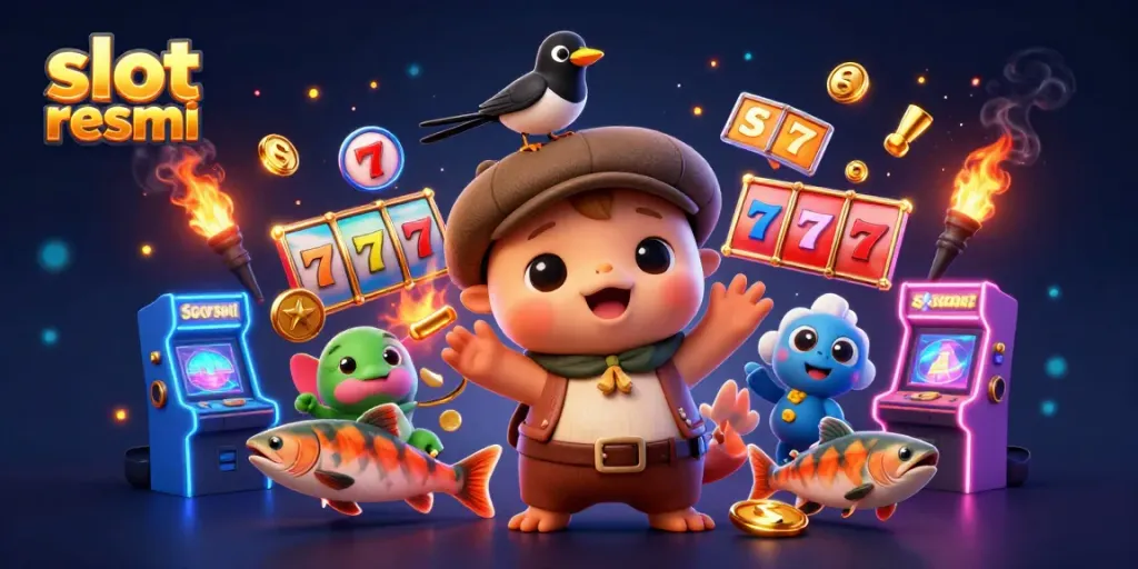 Spin for wins at slot resmi with the playful baby Nessie, colorful jackpots, and vibrant casino elements.