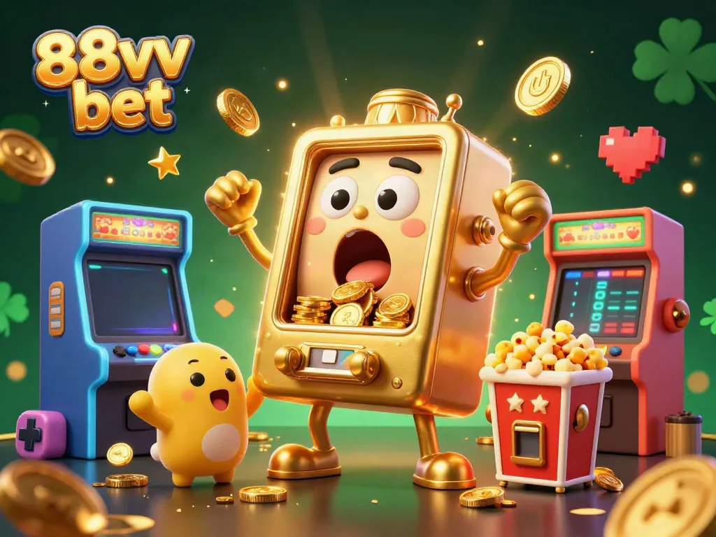 Experience excitement at 88vv bet with a lively golden slot machine winning big!
