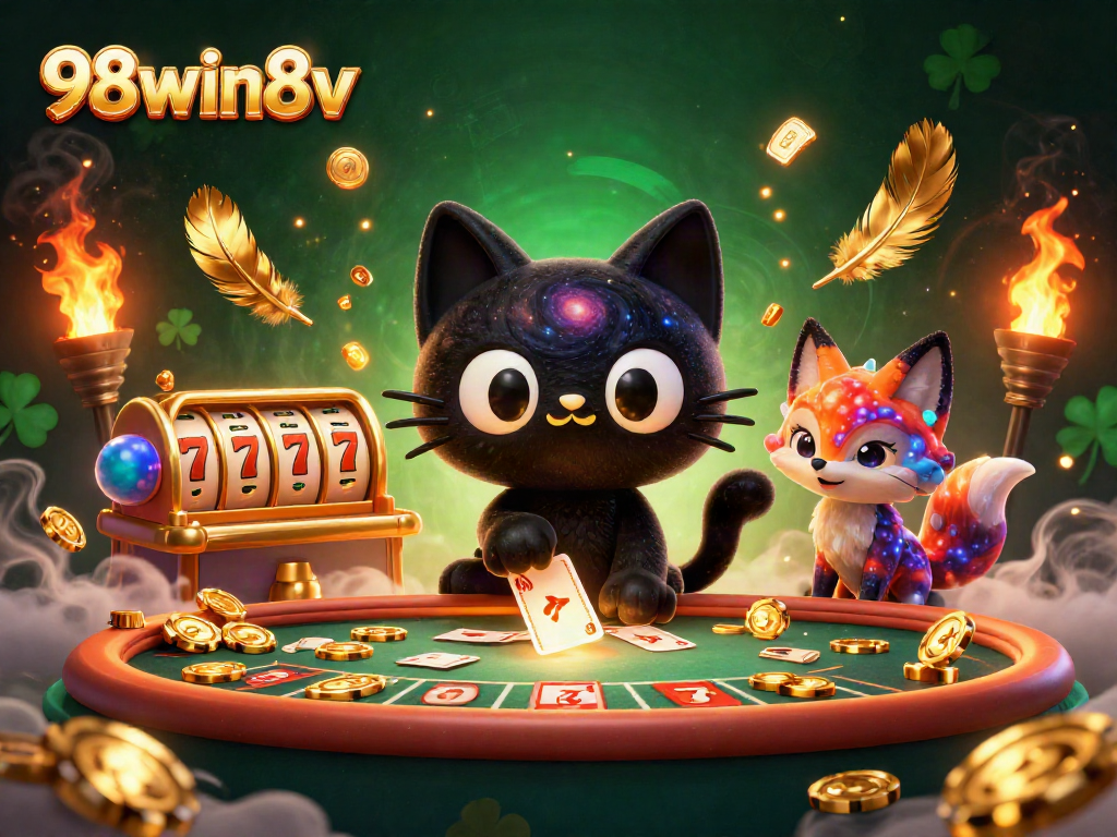 Experience thrilling gameplay at 98win8v with a winning atmosphere, featuring vibrant cosmic characters.
