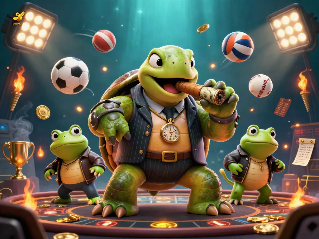 Engage with Keonhacai 5's vibrant casino scene featuring dynamic sports elements and character camaraderie.