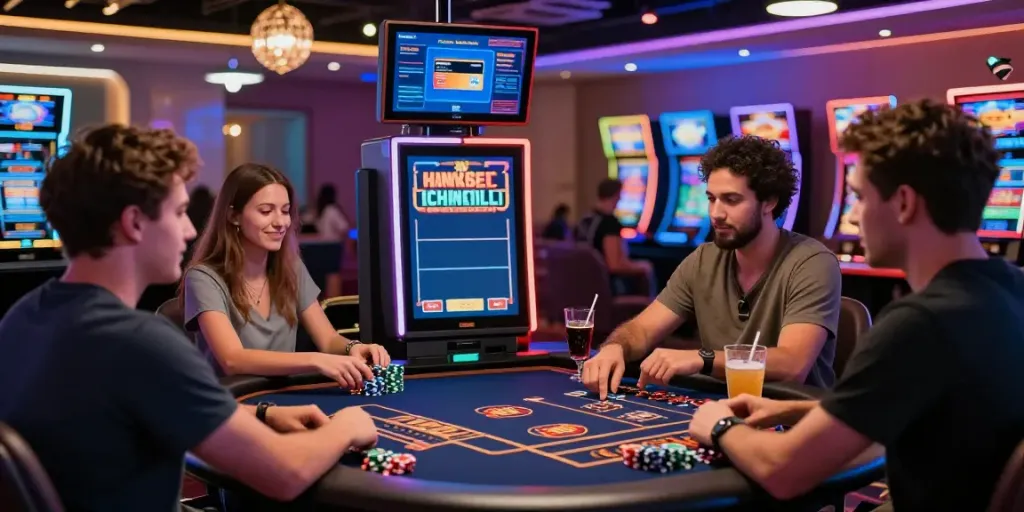 Engaging scene at credit card casinos UK showcasing players enjoying their favorite games with vibrant decor.
