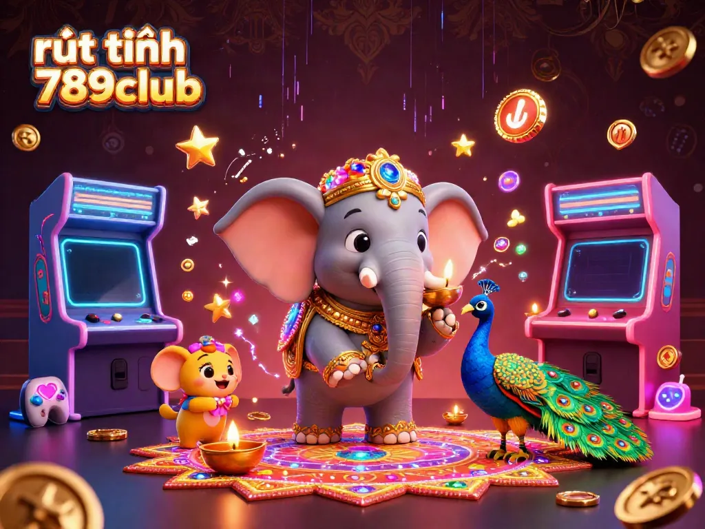 Experience rút tiền 789club with a vibrant 3D casino illustration featuring colorful characters and game elements.