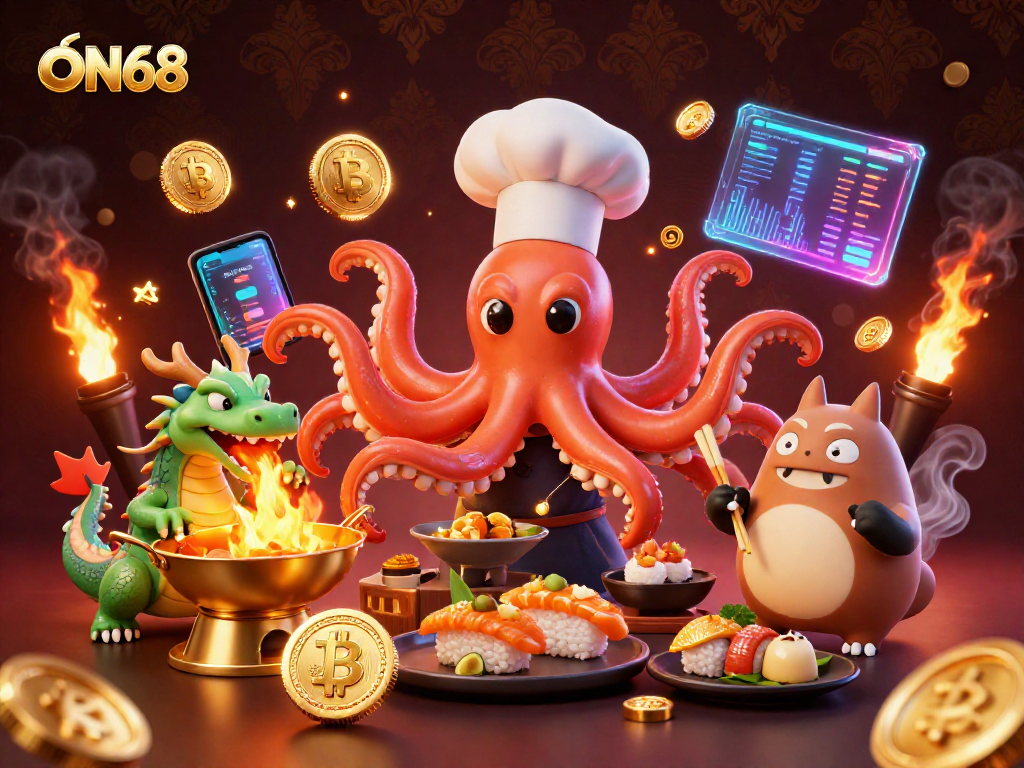Enjoy thrilling gaming adventures at ON68 with vibrant casino elements and engaging characters.