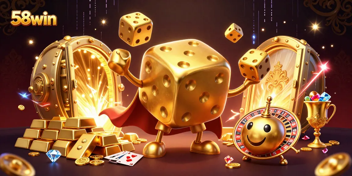 Experience the thrill of gaming at 58win with a dazzling display of vibrant casino elements.