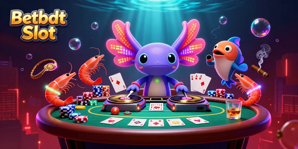 Experience Betbdt Slot in an exciting underwater casino scene with vibrant characters and rich details.