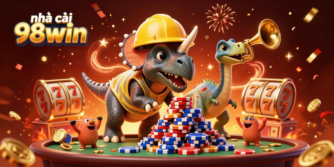 Play exciting games at nhà cái 98win with festive scenes of betting and celebration.