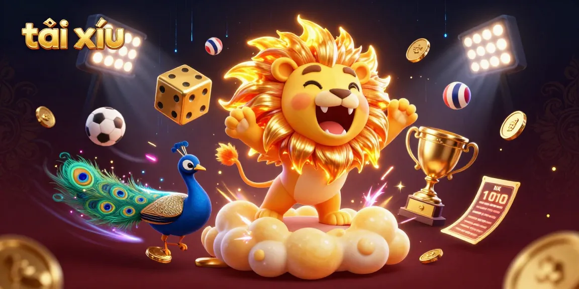 Experience the thrilling action of tài xỉu with vibrant 3D elements in a captivating casino scene.