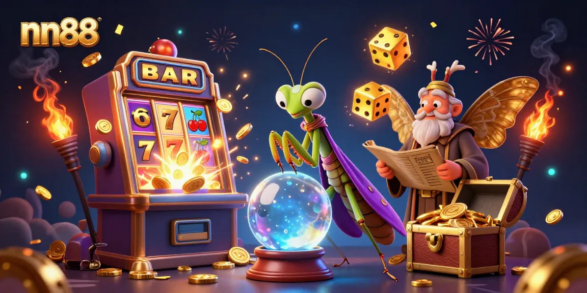 Engage with nn88's vibrant casino scene filled with dynamic slot games and enchanting characters.