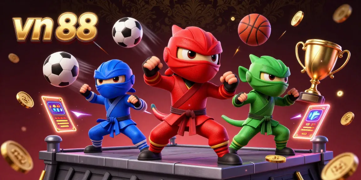 Experience exciting betting action with vn 88's vibrant chameleon ninja team in a dynamic gaming scene.