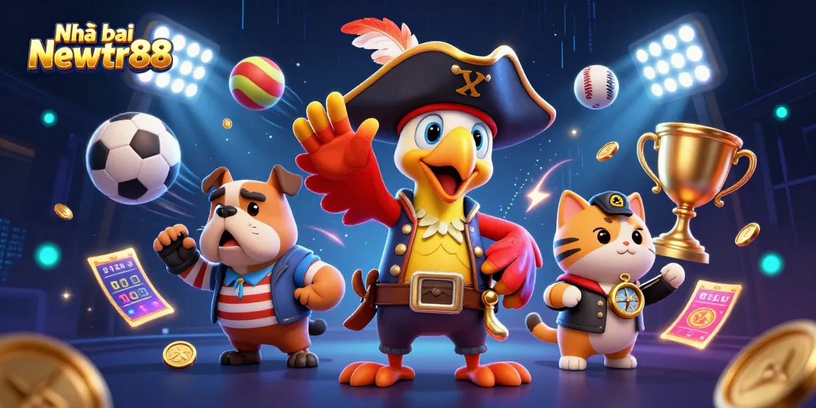 Experience thrilling gameplay at Nhà cái Newtr88 featuring vibrant sports elements and dynamic casino imagery.